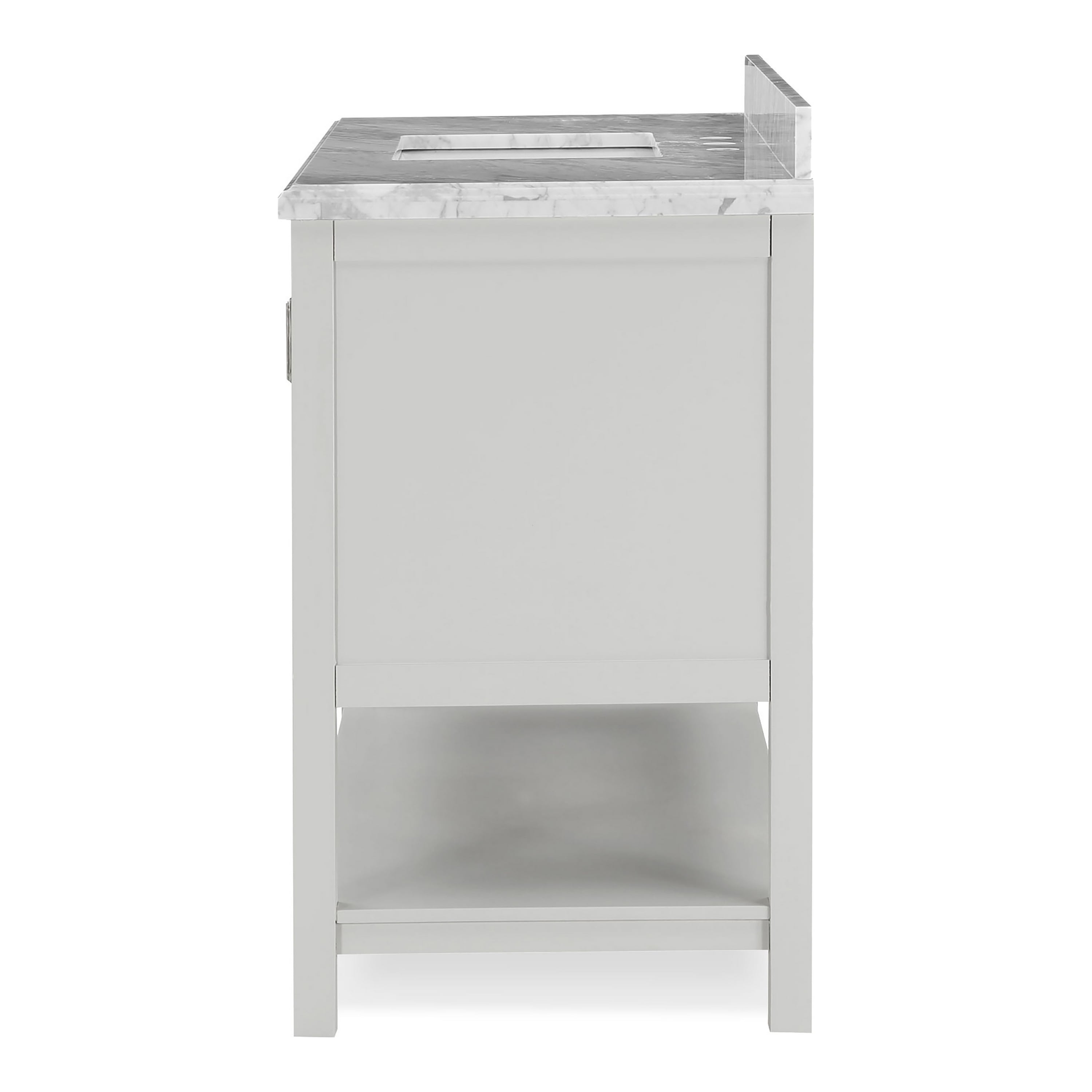Furniture of America Freya 49" White Single Bathroom Vanity with White Carrera Marble Top and Undermount Sink