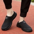 thumbnail image 5 of Pandaie Men's Open Back Sneaker Clogs Breathable Knit Mules Shoes Lightweight Slip on Sneakers Casual Walking Slides with Arch Support Black Size 7.5, 5 of 9