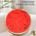 thumbnail image 2 of Set of 2 Velvet Round Decorative Pillow 15-Inch for Couch Decor (Watermelon), 2 of 7