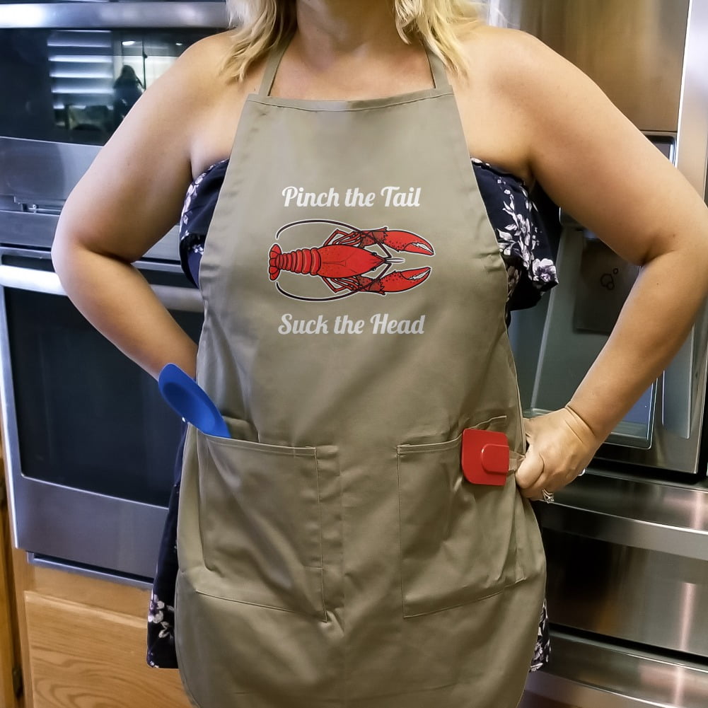 Crawfish Pinch the Tail Suck the Head Apron with Pockets 