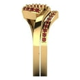 thumbnail image 3 of 0.45 ct Brilliant Round Cut Natural Garnet 14K Yellow Gold Solitaire with Accents Engagement Bridal Wedding Ring Band Set size 4, 3 of 7