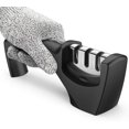 thumbnail image 1 of Kitchen Knife Sharpener,Best Upgraded 3-Stage Blade Sharpener Stone(Ceramic,Coarse,Fine).Made For Chef/Fillet Knives.Easy Manual Sharpening with Cut-Resistant Glove for More Safety, 1 of 7
