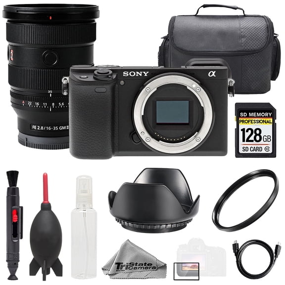 Sony Alpha a6400   FE 16-35mm f/2.8 GM II Lens  128GB  Bag  UV Filter- Basic Kit (International Version)