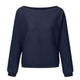 thumbnail image 3 of Mohiass Boat Neck Batwing Sleeves Dolman Knitted Sweaters and Pullovers Tops for Women Navy XL, 3 of 8