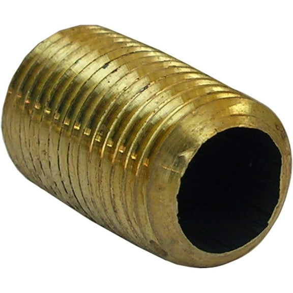 LASCO 17-9351 1/4-Inch by Close Yellow Brass Pipe Nipple