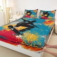 thumbnail image 3 of jejeloiu Skateboard Game Twin Sheet Sets,Watercolor Splashing Ink Bedding For Boys Kids 3pcs, 3 of 7