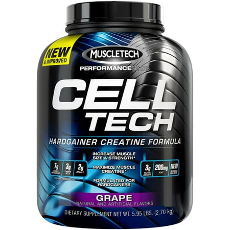 MuscleTech Cell Tech Hardgainer Creatine Powder, Orange, 55