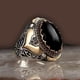 thumbnail image 1 of Anillo clásico con incrustaciones de piedra negra para hombre, anillos Punk de circón, joyería de lujo para boda, compromiso, moda, 1 of 4
