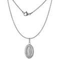 thumbnail image 3 of 24mm Sterling Silver Miraculous Medal Necklace Oval Virgin Mary Italy with Stainless Steel Chain 7/8 inch, 3 of 5