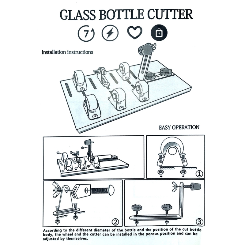 Glass Bottle Cutter Tools Square Round Wine Beer Glass Sculptures Cutter Machine
