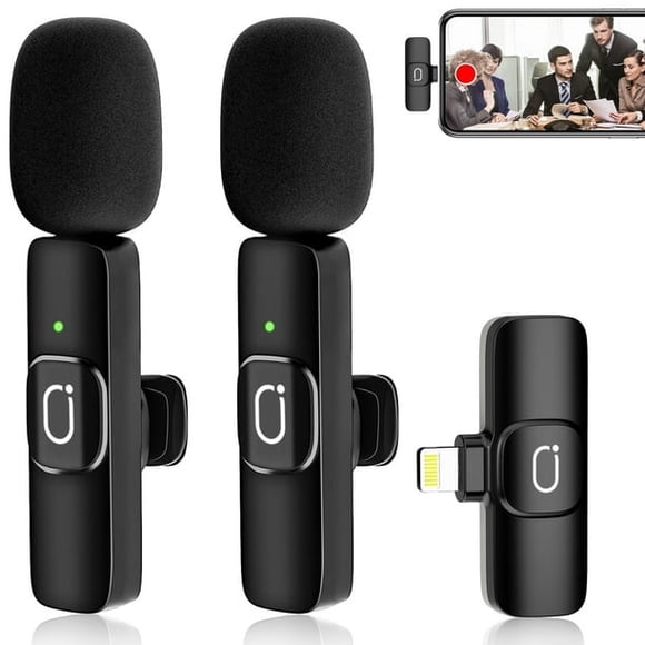 Micrófono de Solapa Inalámbrico Dual JYX para iPhone, Mini Micrófonos de Solapa con Clip para Vlogs, YouTube y Clases en Línea, K37