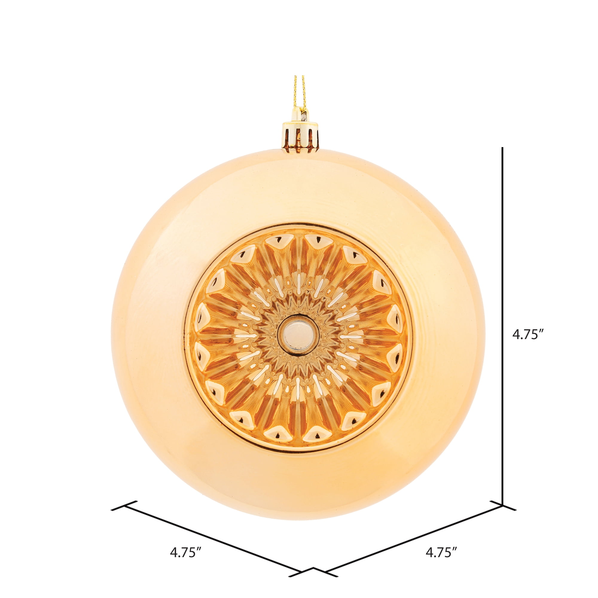 Vickerman 4.75" Café Latte Shiny Star Brite Ball Ornament, 4 per Bag