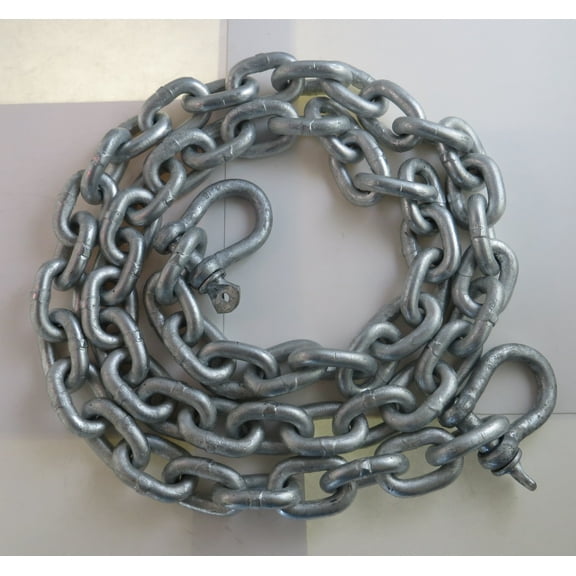 US Galvanized Windlass 1/4" x 4' ISO G4 Anchor Chain HDG with Galvanized Shackles