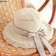 thumbnail image 2 of Sombrero de cubo con Lazo de cinta de Panamá para mujer, sombrilla de verano, sombrero de lavabo plegable, sombreros de viaje al aire libre, vacaciones, 2 of 4