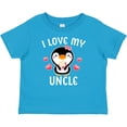 thumbnail image 3 of Inktastic I Love My Uncle with Cute Penguin and Hearts Girls Baby T-Shirt, 3 of 5