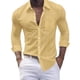 thumbnail image 2 of Blusa y camisa de manga larga con cuello vuelto para hombre, cárdigan de manga larga con solapa y botones, bolsillo, blusa de moda, camisa para hombre, parte superior de poliéster, 2 of 3