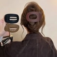 thumbnail image 3 of Ladies' fashionable oval hair clip, anti slip volume flat top round clip, casual multifunctional solid color hair clip, suitable for thick or sparse hair (4Pcs-A), 3 of 10