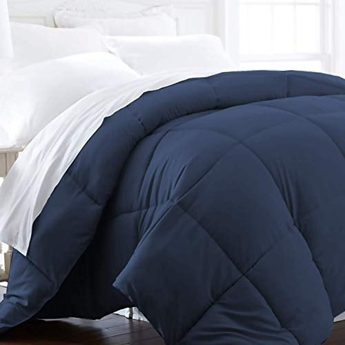 Beckham Hotel Collection Full/Queen Size Comforter - 1600 Series Down Alternative Home Bedding & Duvet Insert - Navy Blue
