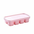 thumbnail image 1 of JENIKR Silicone Ice Tray Jelly Yogurt Ice Cube Mold Ice Tray Ice Box Food Grade Ice Container Refrigerator Ice Maker Package Included: Ice Cube Mold Pink, 1 of 9