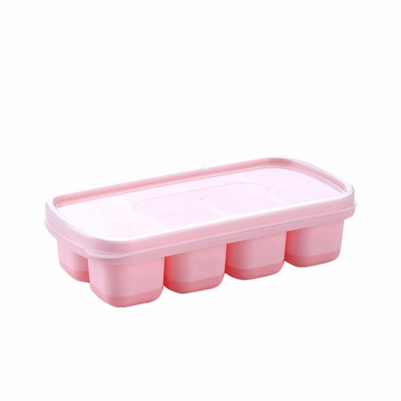 Mini Ice Cube Trays 1 Pcs, 5.5"2.8"1.3" Small Tray With Lid 8 Cubes, Easy-Release Silicone for Mini Fridge, Cocktails, Whiskey, Beverages