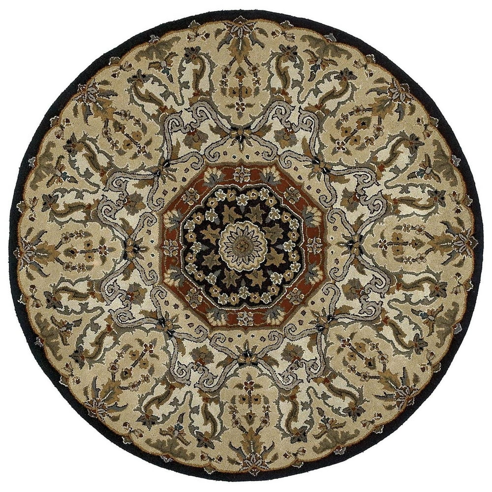 Kaleen Tara Henri Area Rug Black 11ft 9in Round