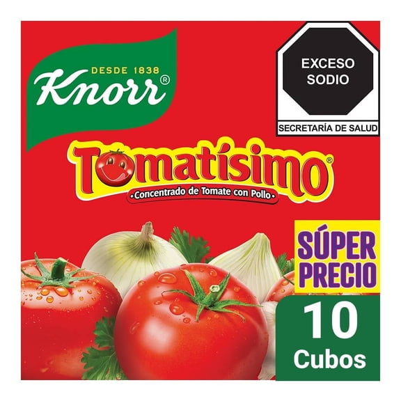 Concentrado de tomate Knorr Tomatísimo con pollo 10 cubos de 11 g c/u