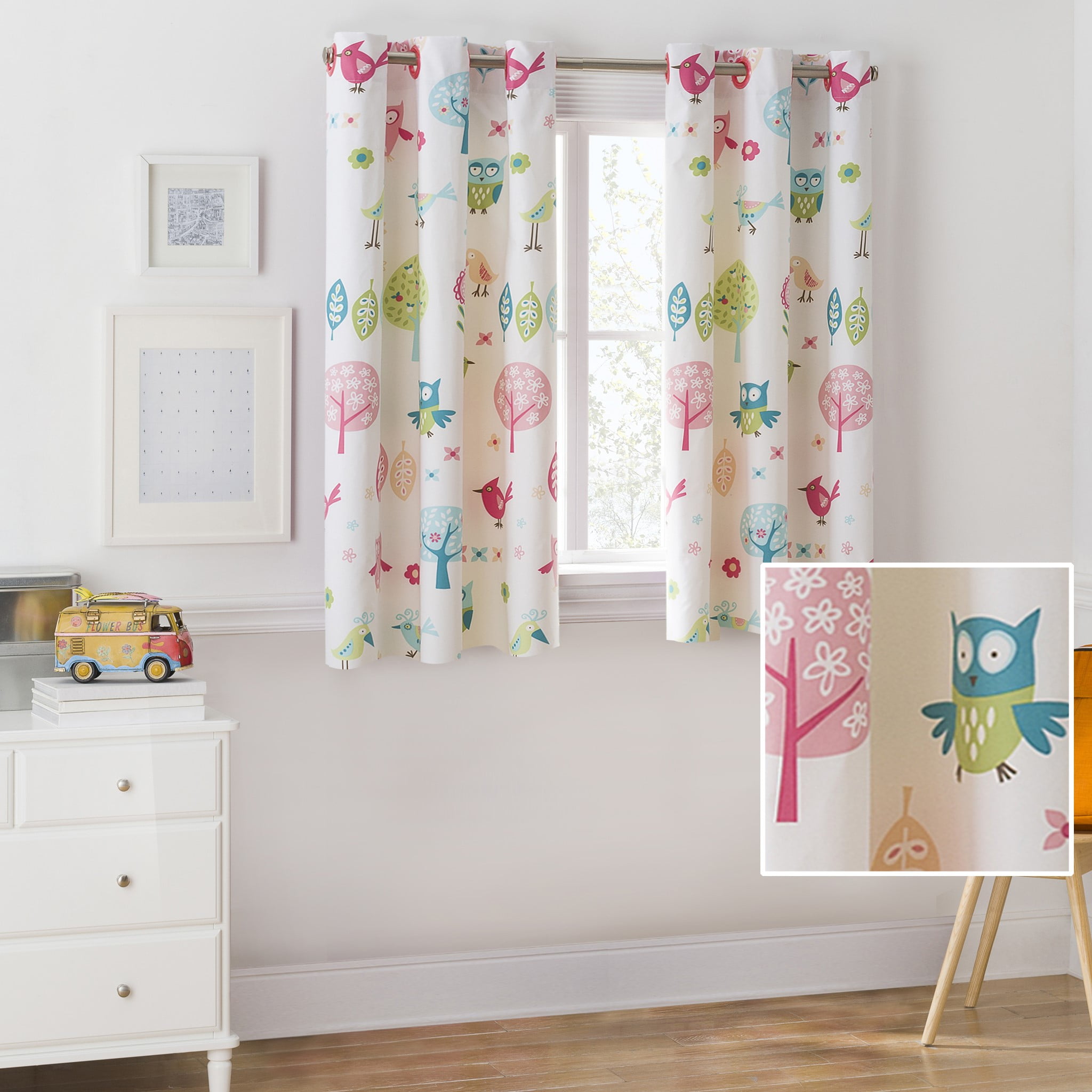 Mainstays Kids Woodland Room Darkening Single Curtain Panel Mainstays Kids Woodland Room Darkening Single Curtain Panel