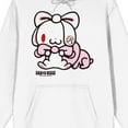 thumbnail image 2 of All Purpose Bunny One-Eyed Bunny With Ribbon Long Sleeve White Adult Hooded Sweatshirt-Medium, 2 of 7