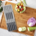 thumbnail image 2 of NATPLUS 2-Tier Drawer Knife Organizer, Space-Saving Kitchen Knife Storage Tray for Chef & Paring Knives, Non-Slip Interior Drawer Insert for Kitchen Cutlery, 2 of 6