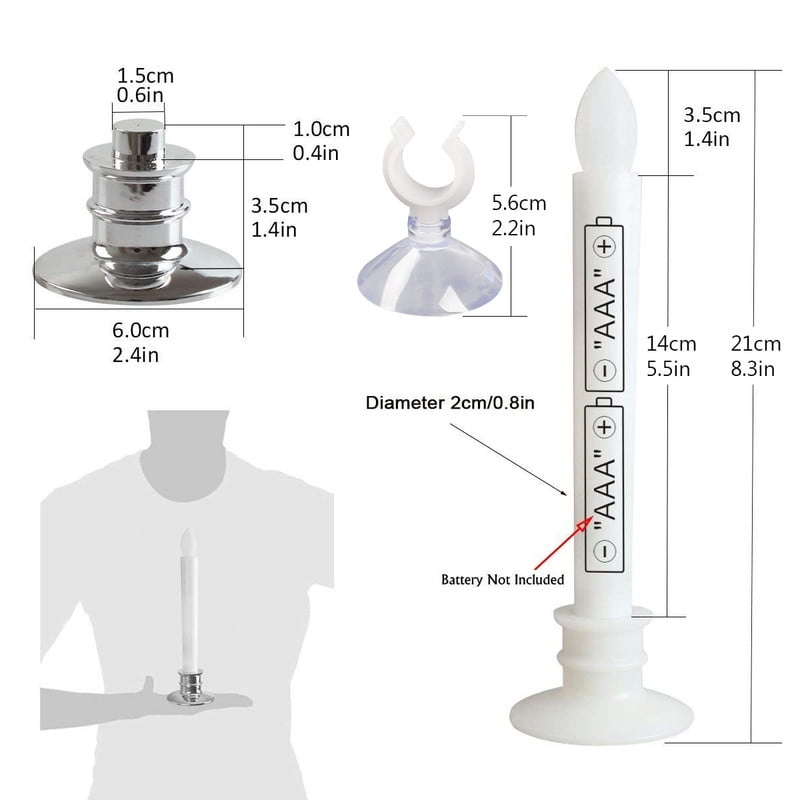 10pcs Remote Controlled Flameless Taper Candles with Automatic Timer and Suction Cups Flickering Battery LED Candles for Year-Round Home Decor, Christmas Wedding Centerpiece