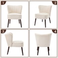 thumbnail image 3 of Silla Tapizada Moderna en Terciopelo | Patas Ajustables y Diseño Mid-Century | Cómoda y Versátil para Sala, Comedor o Dormitorio. Color: Beige., 3 of 8