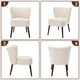 thumbnail image 3 of Silla Tapizada Moderna en Terciopelo | Patas Ajustables y Diseño Mid-Century | Cómoda y Versátil para Sala, Comedor o Dormitorio. Color: Beige., 3 of 8