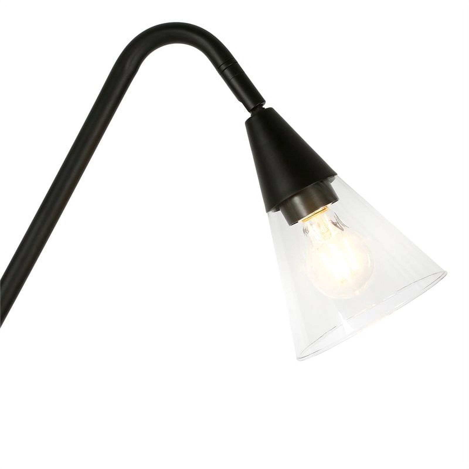 Evelyn&Zoe Challice Arc Floor Lamp with Glass shade in Blackened Bronze/Clear