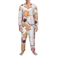 thumbnail image 3 of Salouo Christmas Gingerbread Cookies Print Button-Front Long Sleeve Pajama Set for Men, Soft 2Pjs Men's Long Sleeve Sleepwear-X-Large, 3 of 7