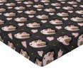 thumbnail image 4 of Ambesonne Bird Print Fitted Sheet, Parrot Circles Sketchy, King Size, Rose and Dark Grey, 4 of 5