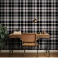 thumbnail image 3 of S4Sassy Peel & Stick Textured Vinyl Wallpaper, Urban Chic Colorful Plaid Print Contact Paper Waterproof - Black, 25"X 60", Removable Modern Wall Covering For Home Decor In Bedrooms & Living Areas, 3 of 9