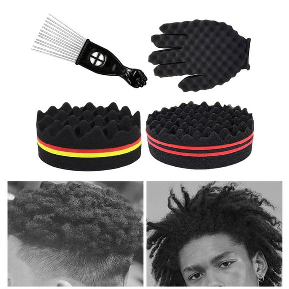 EASTIN 1 Set Portable Styling Comb Attractive Stainless Steel Skin-friendly Reusable Hair Curl Modelling Sponge Glove for Barbershop