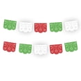 thumbnail image 3 of Papel picado | Guirnaldas | enramado | 5 tiras de 5 metros | diseño de destellos tricolor con colores vibrantes | colores verde, blanco y rojo | decoración de papel picado (Plástico), 3 of 6
