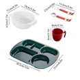 thumbnail image 3 of Ywbawe Plastic Christmas Dinner Dish Set, Fall-Proof Fast Food Dinner Plate with Bowl, Cup, Spoon, and Fork, 5-Piece Set, 3 of 6