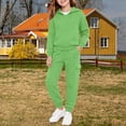thumbnail image 4 of Ulanda Boys 2 Piece Outfits Sweatsuit Hoodie and Sweatpants Tracksuit Athletic Jogger Sets Toddler Kids Matching Sets (Green, 13-14 Years), 4 of 6