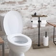 thumbnail image 3 of Freestanding Tissue Paper Holder Industrial Toilet Paper Stand with Wood Shelf, 3 of 7