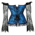 thumbnail image 3 of Grebrafan Womens Corset Top Renaissance Bustier Blue XS, 3 of 5