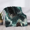 thumbnail image 3 of Yiaed Wave Ocean Animal Shark Print Blanket Throw Blanket Soft Cozy Flannel Blanket for Home Bed Sofa Couch Chair-50"x40", 3 of 6