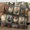 thumbnail image 5 of GQDIN Rooster Plaid Print Flannel Blanket - Cute Chicken Throw Quilt Lightweight Cozy Farmhouse Decor for Couch, Bed, Sofa - Warm Comfortable Plush Blanket for Adults & Kids, 5 of 9
