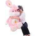 thumbnail image 1 of Giant Pink Rabbit Plush Toy Bunny Stuffed Animal Doll For Boys Birthday Gift Easter Day Toys (28inch), 1 of 5