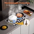 thumbnail image 4 of 2 Burners 12 inch Gas Cooktop Stainless Steel NG/LPG Convertible Built-in Burner Cooktop, 4 of 12