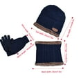 thumbnail image 2 of Winter Beanie Hat Scarf Gloves Set Kids Unisex Knit Skull Cap Fleece Lining Neck Warmer Touchscreen Mittens, 2 of 5