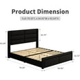 thumbnail image 5 of 4 EVER WINNER Full Bed Frame with LED Light, Modern Upholstered Platform Bed Frame Headboard and Footboard, Black Full Size Bed Frame, Black, 5 of 6