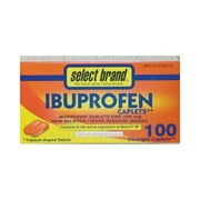 Ibuprofen Tablets, 200 mg, 100 Caplets Pain Reliever and Fever Reducer, 100 Count, Temporarily Relieves Minor Aches and Pains Due to: Headaches, Minor Pain of Arthritis, and the Common Cold