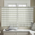 thumbnail image 4 of Boho Sage Green Stripe Sheer Curtains 54 Inches Length 2 Panels Set, Window Sheer Curtains for Living Room/Bedroom, Abstract Geometric White Minimalist Light Filter Rod Pocket Curtain 52'' x 54'' x 2, 4 of 7